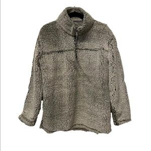 Boxercraft Grey Quarter-Zip Sherpa Pullover, XL